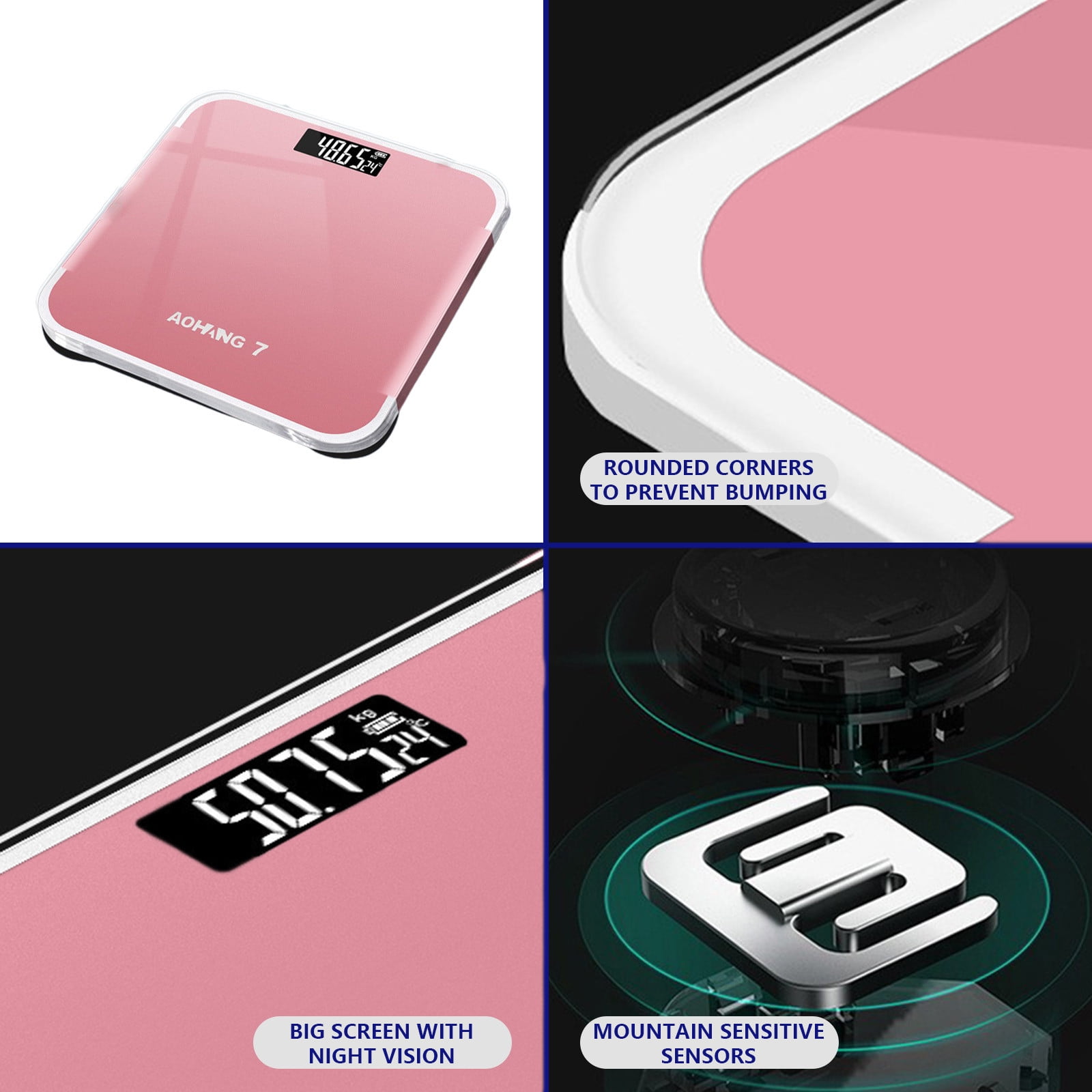 Qholemyo Digital Scales For Body Weight Sleek Bathroom Scale Portable Weighing Scale For Indoor Household And Business