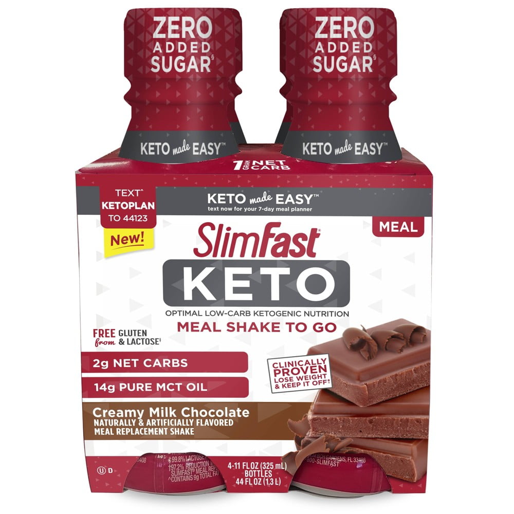 SlimFast Keto Ready to Drink Shake - Chocolate - 4pk, Adult Unisex