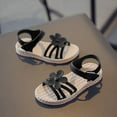 thumbnail image 7 of EnJoCho Toddler Kids Casual Sandals Girls Solid Flower Princess Shoes Soft Sole Non Slip First Walk Prewalker Beach Shoes Sandals Little Girl Summer Casual Party Shoes, 7 of 7