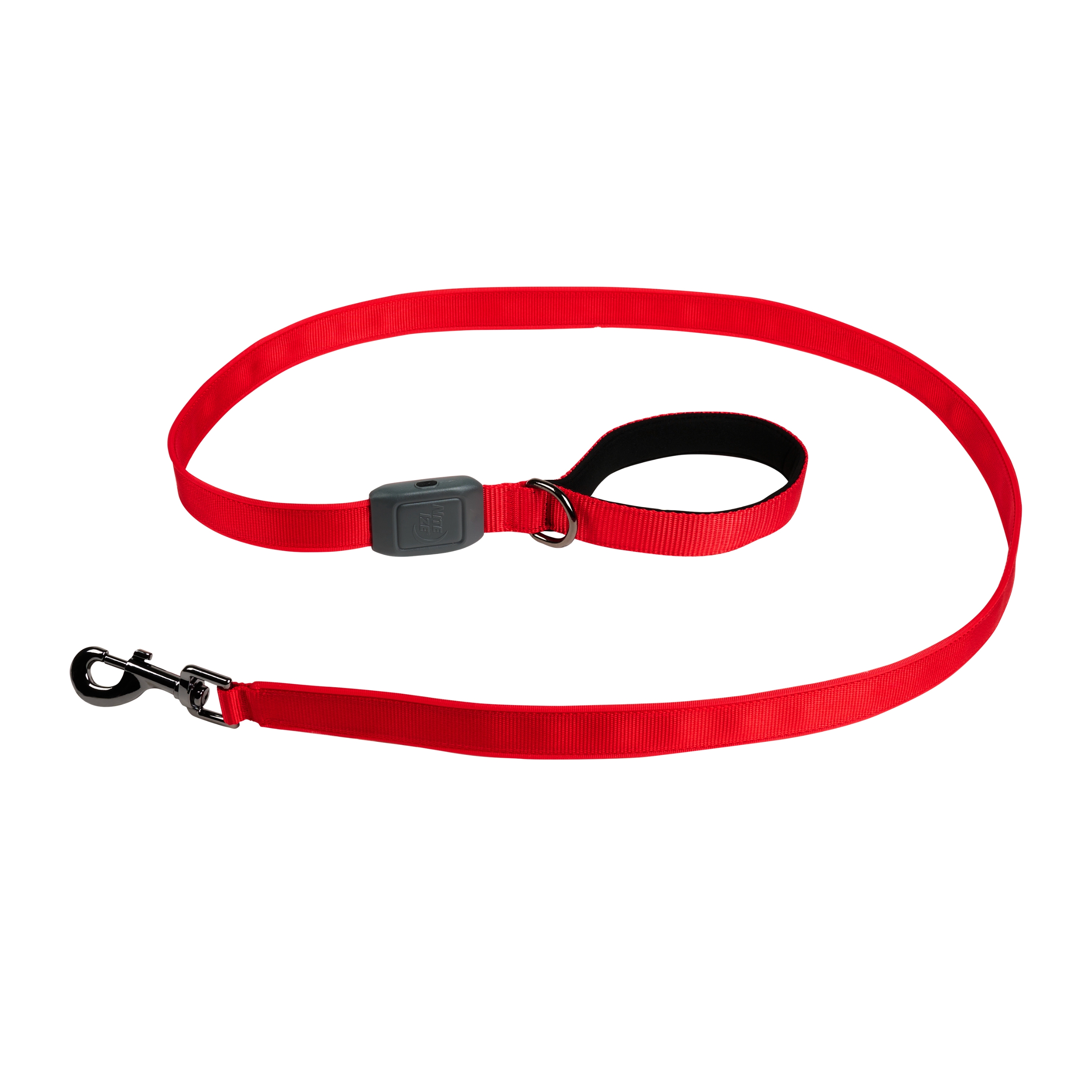 Nite Ize NiteDog Rechargeable LED Leash - Rechargeable LED Light Dog Leash with Padded Handle - Dog Walking Accessories for Walking & Running - 5 Feet, Red