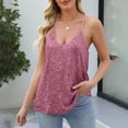 thumbnail image 2 of SROBPTY Chemises d'Été pour Femmes, Mode Femme Sans Manches Uni à Col Rond Blouse Haut à Paillettes Rose, TTG, 2 of 5