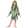 thumbnail image 6 of FORMRS Niños Bathrobe Unisex Hooded Robe Soft Plush Pajamas Sleepwear, Size 2-3T, Beige Abstract, 6 of 7
