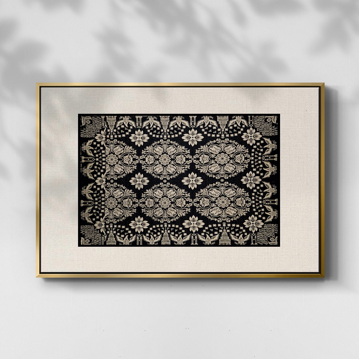 Vintage Abstract Print-XI Framed in Silver Wood Gallery Wrapped Canvas 25 in. x 37 in.