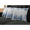 thumbnail image 2 of Ambesonne Winter Throw Pillow Cover 4 Pack, Deer Pine Trees Xmas, 16", Blue White, 2 of 6