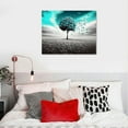 thumbnail image 4 of GOSMITH  Picture Prints Teal Heart shaped Tree Wall Painting Love Tree Canvas Art Contemporary Home Decoration, 4 of 4