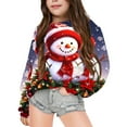 thumbnail image 4 of GDREDA Chandail à Capuchon et Chandails en Molleton pour Filles Imprimé de Noël Mignon Col Rond Manches Longues Chandail en Molleton pour Enfants Mode, 4 of 7