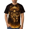 thumbnail image 4 of LAOLIUSN Men's Mushroom Graphic T Shirt, Psychedelic Fantasy Glow Tee, All Over Print Crew Neck Short Sleeve Shirt, S-4XL, 4 of 7
