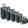 Totes 5-Piece Luggage Set, Charcoal & Black