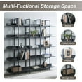 thumbnail image 5 of Hassch 5-Tier Bookshelf, Industrial Open Bookcase for Storage and Display, 70.87" Wide Room Divider for Home Office Living Room Study Bedroom (Black), 5 of 10