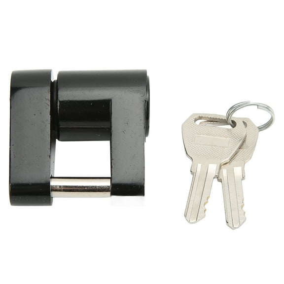 Trailer Hitch Coupler Lock, Stable Trailer Lock Black 1/4in Zine Alloy With 2 Keys For RV For Truck