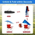 thumbnail image 6 of TeqHome Camping Chair with Canopy Shade Folding Beach Chair Support 220lbs with Adjustable Arm Cup Holder Detachable Umbrella Red, 6 of 9