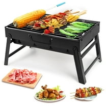 Uten Portable Charcoal Grill, Folding Stainless Steel BBQ Grill with Tools for Outdoor Camping, Beach, Picnics and Backyard