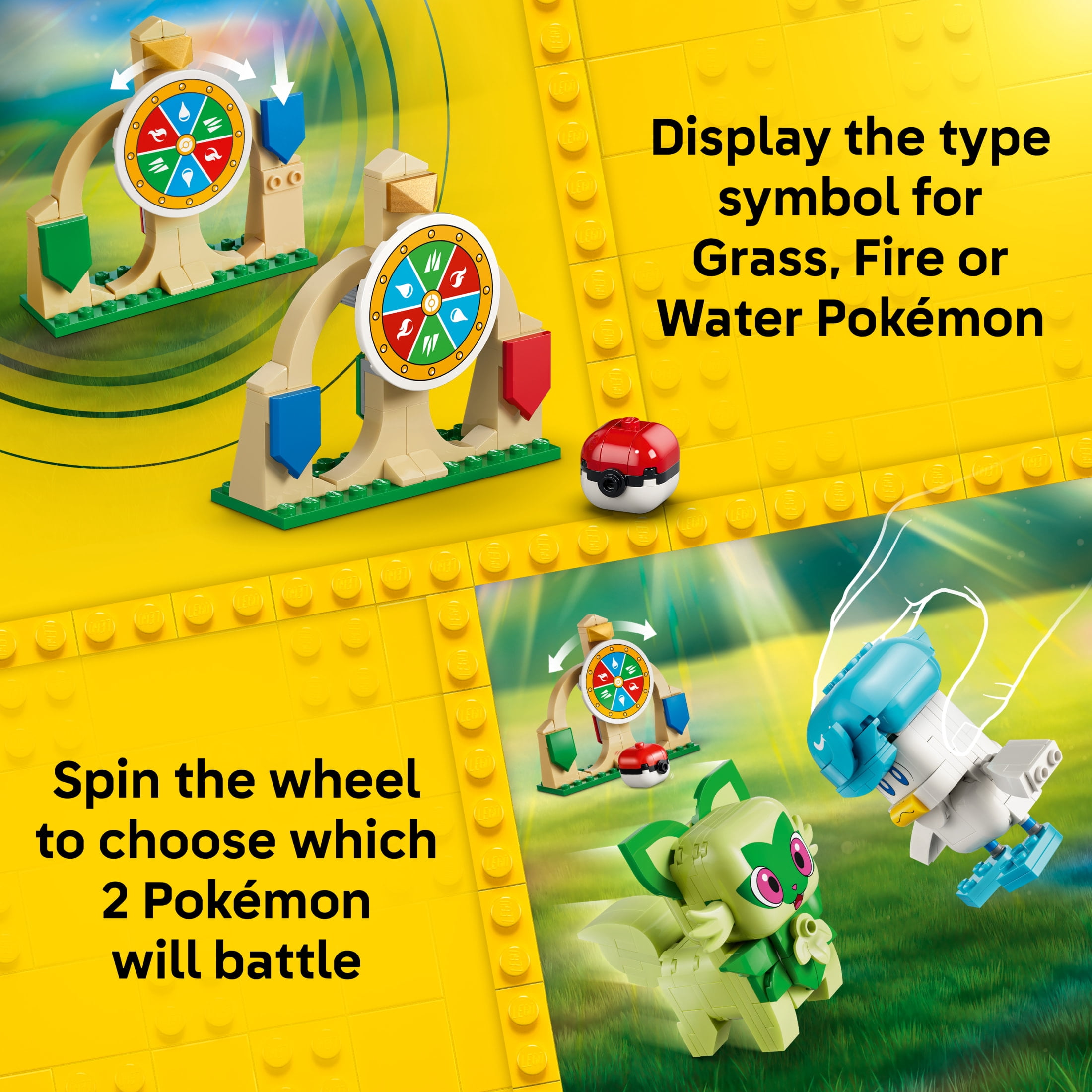 LEGO Pokémon SMART Play: Sprigatito, Fuecoco and Quaxly Battle - Compatible Set with 3 SMART Tags and 3 Pokémon - Interactive Toy - Gift for Boys and Girls, Ages 8+ - 72158