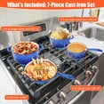 thumbnail image 2 of Juego de utensilios de cocina de hierro fundido esmaltado antiadherente, 7 piezas de ollas y sartenes con tapa, sartén, cacerola y horno holandés para todo tipo de cocinas, sin PFA, ideal para hornear, 2 of 5
