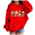 thumbnail image 2 of Ccpelsie Girls Casual Tops Pullover Hoodies Long Sleeve Fashion Sweatshirts Girl Clothes for Little/Big Kids(Red,8-10 Years), 2 of 5
