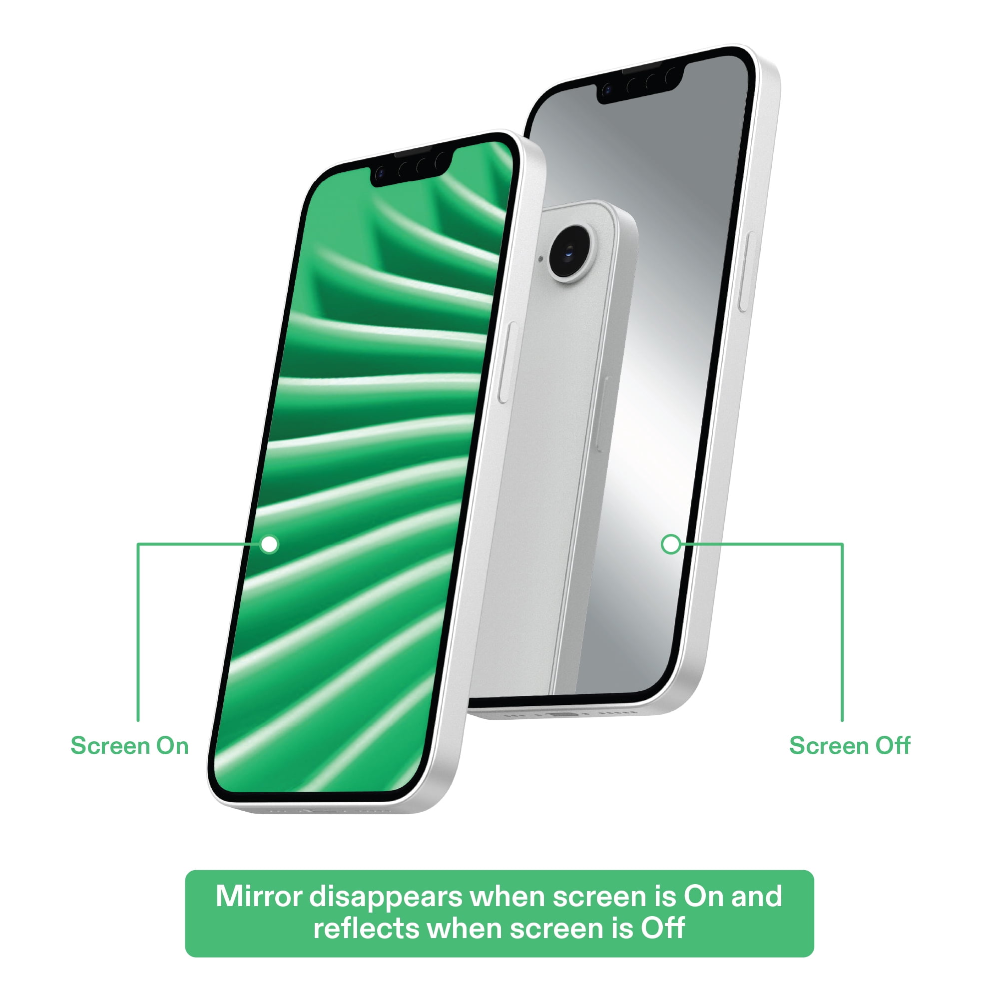 onn Mirror Glass Screen Protector for iPhone 17e / iPhone 16e / iPhone 14 / iPhone 13 / iPhone 13 Pro - Mirror Finish