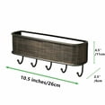 thumbnail image 2 of Key Holder for Wall, Wall-Mounted Mail Organizer with 5 Hooks, Decorative Retro Hanging Organizer Rustic Farmhouse Decor for Entryway - Bronze, 2 of 7