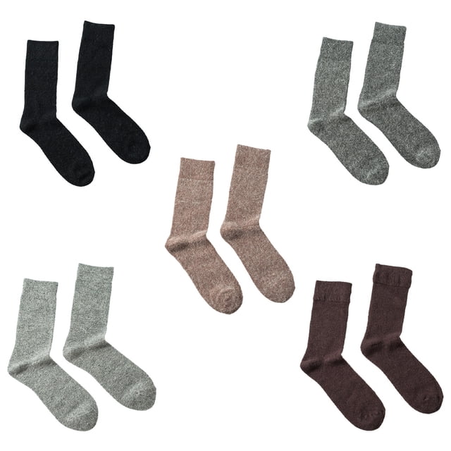 5 pares de calcetines de lana para hombre, calcetines gruesos y cálidos, calcetines de lana suave para senderismo, calcetines casuales para hombre