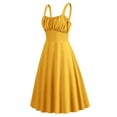 thumbnail image 3 of Sakmal Cute Dresses for Women 2025 A Line Long Yellow Dress Sleeveless Dresses with Pockets, 3 of 5
