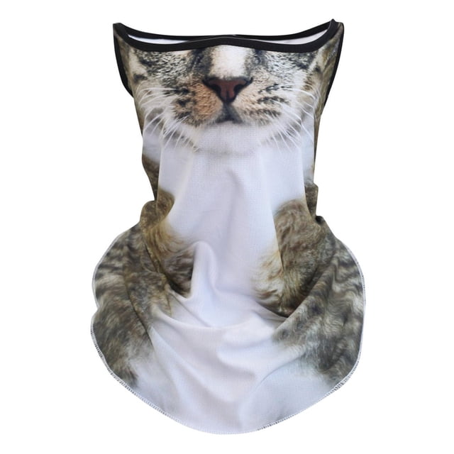 QJUHUNG 4pcs Winter Balaclava Cat Ski Mask Windproof With Ears Cute Full Face Animal Ski Face Mask for Outdoor Hiking Riding Bar Music Festivals Party Raves Halloween