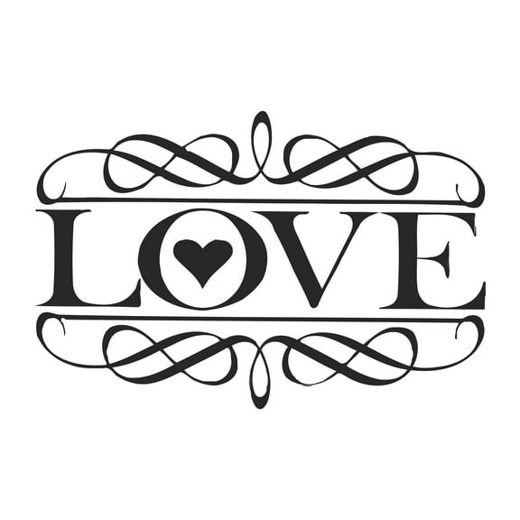 Sign Wall Decals for Children Bedroom - Beautiful White Background LOVE DIY & Creativity Boy Girl Bedroom Wall Sticker - Size: 10 In x 7 In