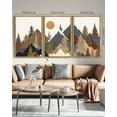 thumbnail image 3 of SHENIFY large 24x36in3pcs Natural Framed Landscape Mountain Wall Art Set White Winter Sunrise Pine Tree Forest Nature Scenry Wilderness Farmhouse Rustic Modern Art Decorative for Living Room Bedroom, 3 of 6