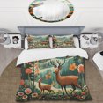 thumbnail image 2 of Designart "Serenity of Deer Family in the Woods" Deer landscape Bedding Covert Set - Animals Orange Modern Bed Set With 2 Shams, 2 of 5
