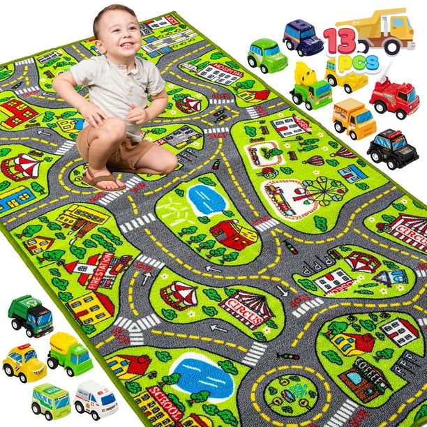 Juego de 12 vehículos retráctiles Joyin Kids City Life de Play Rugs