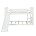 thumbnail image 6 of Royard Oaktree Twin Over Twin Bunk Bed with Slide and Ladder Wood Bunk Bed Frame with Headboard and Footboard, Wood Slats, No Box Spring Needed, White, 6 of 7