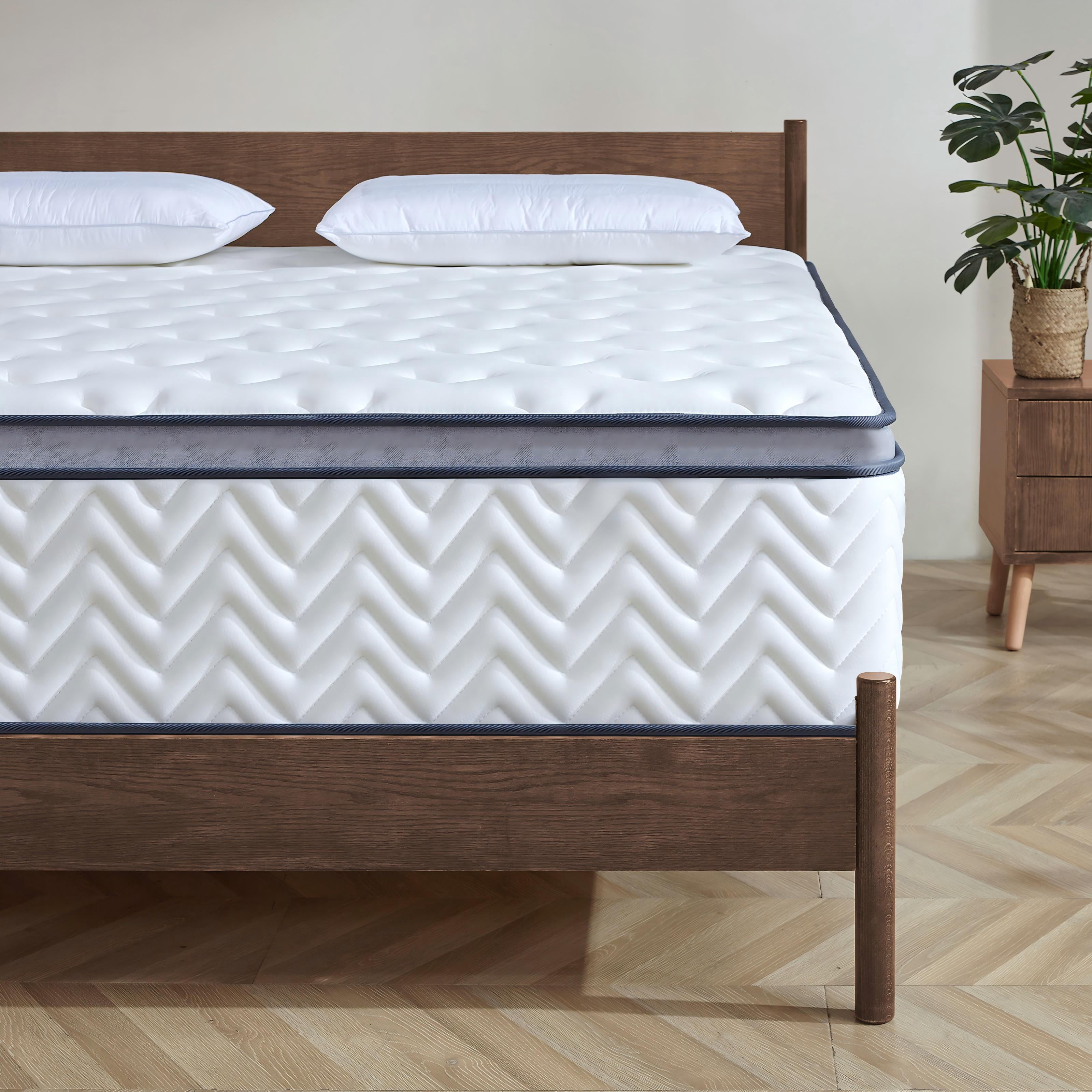RODREAMY 12 inch Queen Mattress, Hybrid Mattress in a Box, Medium Firm, Pressure Relief & Motion Isolation, Breathable & CertiPUR-US