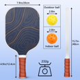 thumbnail image 4 of Pickleball Paddles Set Of 2, Fiberglass Surface, Adventure Map Print, 4 Balls & Bag, 4 of 5