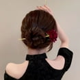 thumbnail image 3 of Romantic Rose Flocking Hairpin Flower Hair Sticks With Rhinestone For Women Bridal Floral Hair Clip Headwear Jewellery, 3 of 8