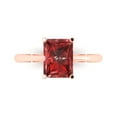thumbnail image 2 of 2.5ct radiant cut red natural garnet 18k rose gold Bridal Wedding Engagement Promise Anniversary Ring for Women size 7.5, 2 of 7