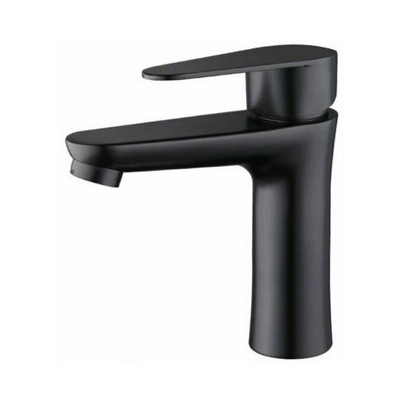 Bathroom Faucet, Elegant Sink Mixer for Hand Wash, Single Lever Faucet for Hot Cold Water, Matte Black