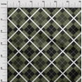 thumbnail image 2 of oneOone Viscose Jersey Olive Green Fabric Argyle Check Sewing Material Print Fabric By The Yard 60 Inches Wide, 2 of 5