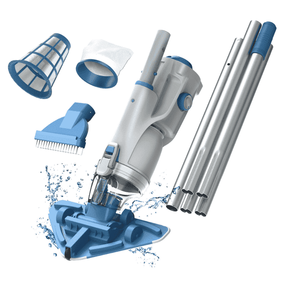 Kokido Handheld Pool Vacuum XTROVAC 320 Cordless with 6ft Pole, 2 Vac Heads, 2 Filters
