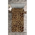 thumbnail image 3 of Ambesonne Zambia Quilted Bedspread Set 2 Pcs, Giraffe Skin Pattern, Twin Size, Redwood Pale Yellow, 3 of 3