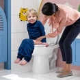 thumbnail image 4 of Family-Friendly Elongated Toilet Seat with Built-in Toddler Potty, Soft Slow Close, Quick-Release Hinges, Easy Clean, Durable for Adults & Kids, Bathroom Hardware - 19” All White Cover, 4 of 8
