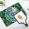 thumbnail image 4 of BaHomeck placemats Set of 4 Green And Blue Patterned Background With White Mandala Cotton Linen rectangle Placemats for Kitchen Dining Table Indoor,Outdoor,18*12inch, 4 of 4