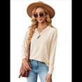 thumbnail image 2 of Blusas de Larga con Cuello en V para Mujer, Blusas Casuales Tipo Jersey, Blusas Holgadas y Elegantes, Blusas Tipo Túnica para Otoño. Albaricoque M, 2 of 10