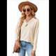thumbnail image 2 of Blusas de Larga con Cuello en V para Mujer, Blusas Casuales Tipo Jersey, Blusas Holgadas y Elegantes, Blusas Tipo Túnica para Otoño. Albaricoque L, 2 of 10