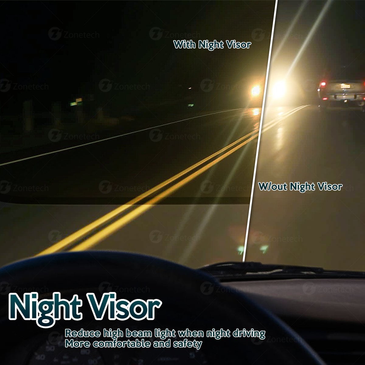 Trucks SUVs & RVs Made in USA Glare Guard 2020 Night Driving Visor Replace Night Driving Glasses with Anti-Glare Polarized HD Driving Visor for Headlight Glare Universal 14 x 3.25 fits Cars