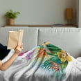 thumbnail image 3 of Orchids Soft Flannel Fleece Throw Blanket, Cattleya Exotic Flower Strelitzia Blossom Fan Palm Royal Fern Epic Gardening Art, Cozy Plush for Indoor and Outdoor Use, 50" x 70", Multicolor, by Ambesonne, 3 of 5
