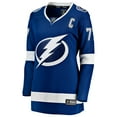 thumbnail image 2 of Women's Fanatics Victor Hedman Blue Tampa Bay Lightning Home Captain Patch Breakaway Jersey, 2 of 3