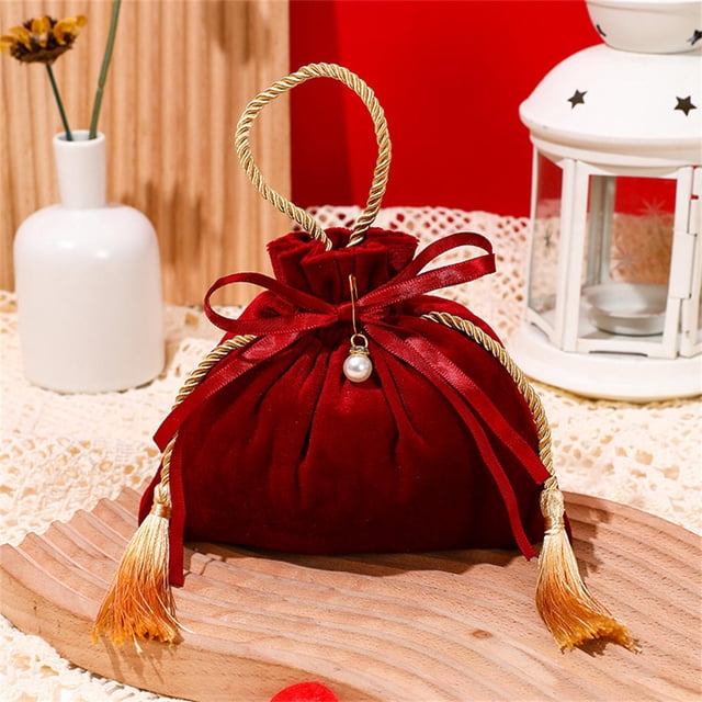 Typpkmm Packing Drawstring Velvet Pouch Sachet Gift Bag