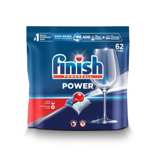 Finish Power 62ct Dishwasher Detergent Powerball Dishwashing Tablets Dish Tabs