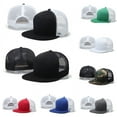 thumbnail image 2 of MesaSe Fashion 2 Color Mesh Adjustable Snapback Sun Hat Flat Brim Unisex Baseball Cap, 2 of 8