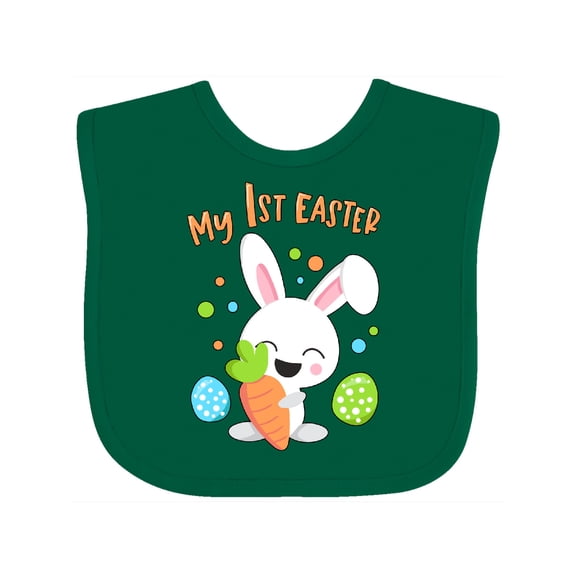 Inktastic My 1st Easter Bunny with Eggs and Carrot Boys or Girls Baby Bib