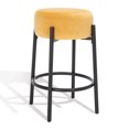 thumbnail image 5 of SAFAVIEH Couture Paisleigh Round Backless Counter Stool, Mustard/Black, 5 of 10