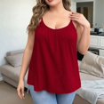 thumbnail image 6 of Plus Size Tank Tops for Women Loose Spaghetti Strap Tunic Blouses Red L, 6 of 7